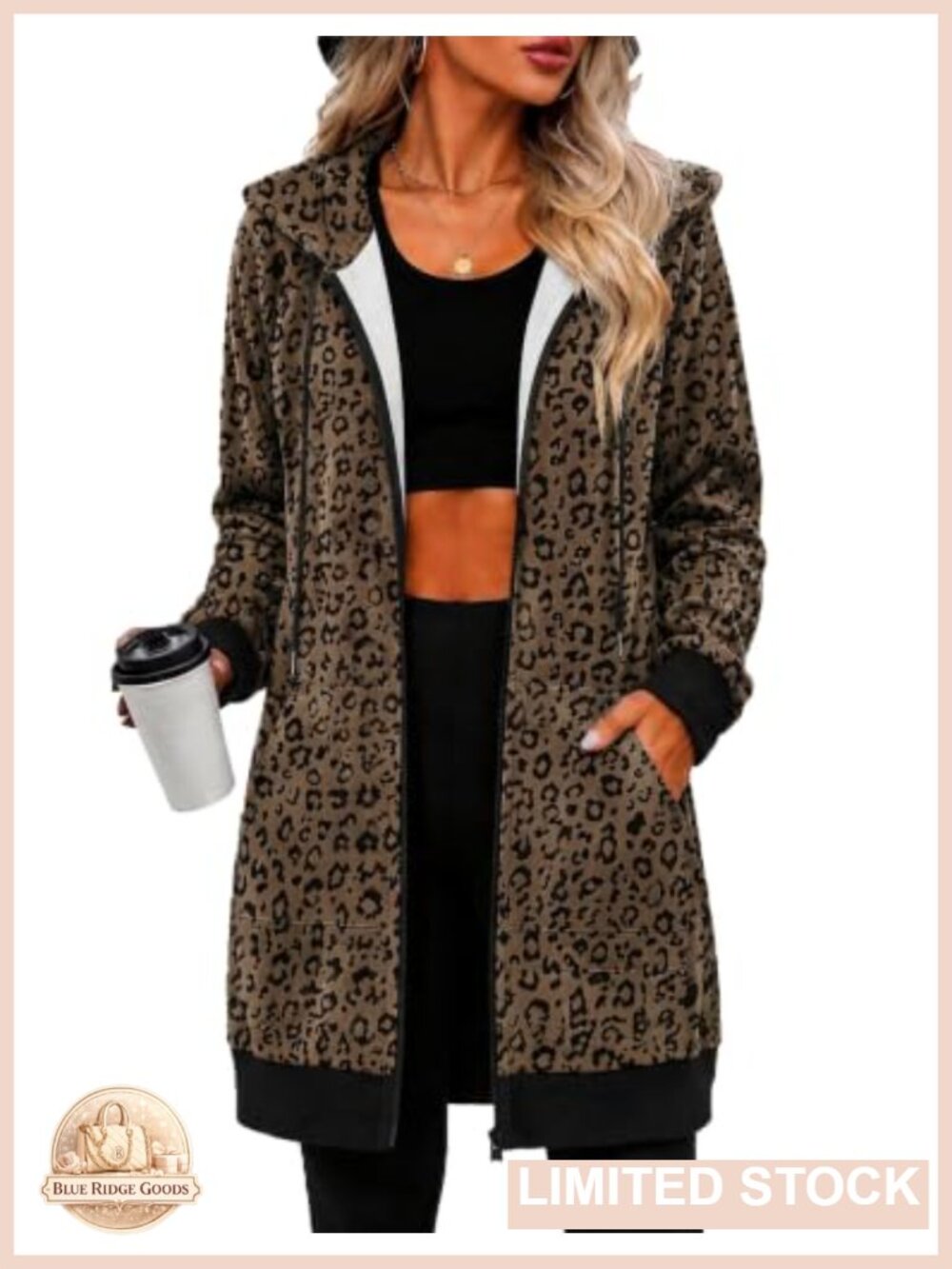 Oversized Fleece Zip Up Hoodie Long Tunic Sweatshirt